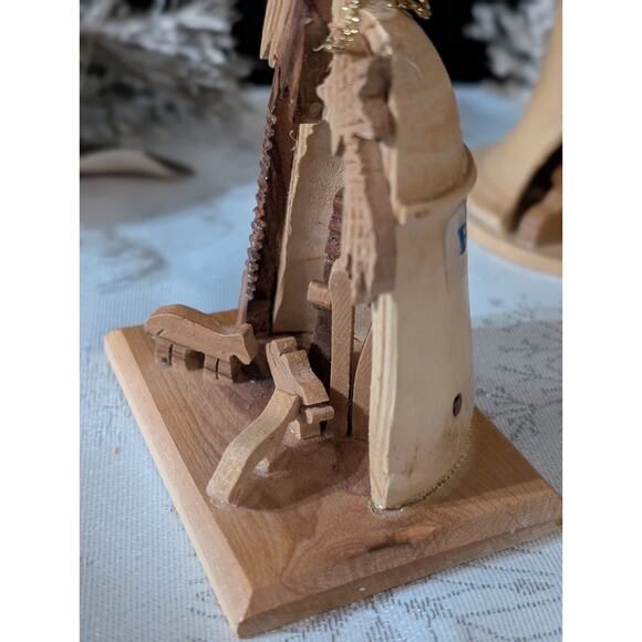 Hand Carved Olive Wood Nativity Scene Bethlehem Mini Figurine Set Lot Christmas - Picture 5 of 10